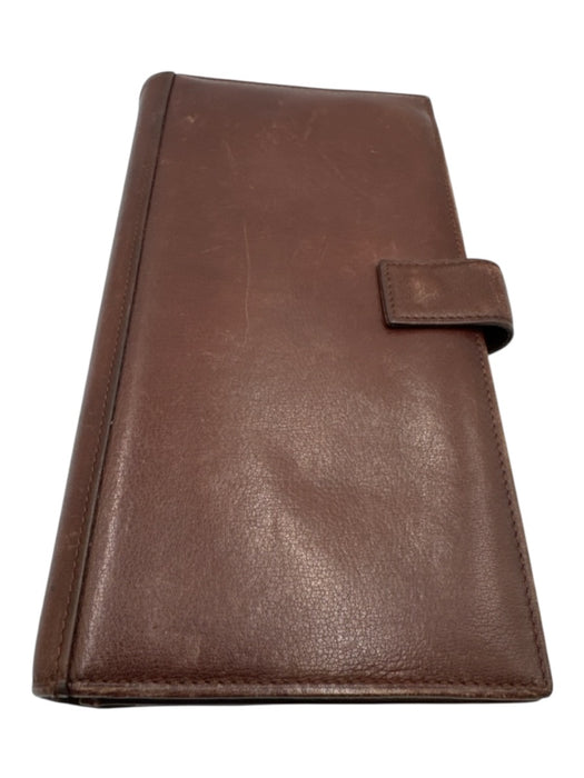 Tumi AS IS Brown Leather Solid Card Holder Men's Accessories Brown