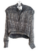 Free People Size S Gray Viscose Micropleat Crinkle High Neck Long Sleeve Top Gray / S