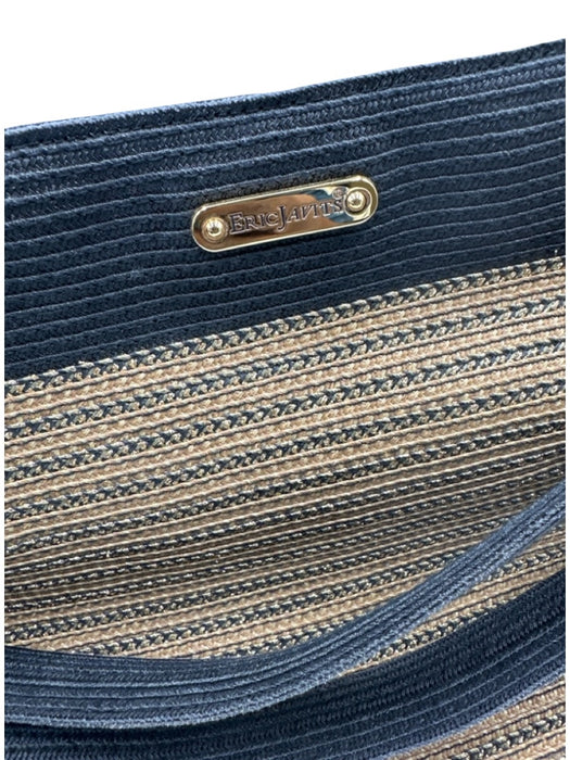 Eric Javits Beige, Black & Gold No Fabric Tag Woven Metallic Thread Shoulder Bag Beige, Black & Gold