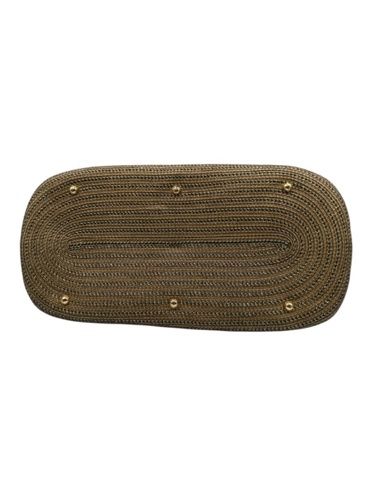 Eric Javits Beige, Black & Gold No Fabric Tag Woven Metallic Thread Shoulder Bag Beige, Black & Gold