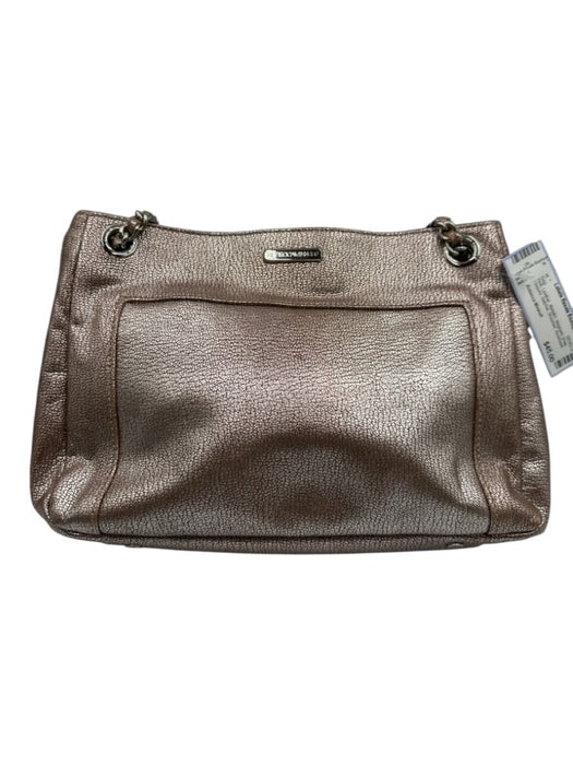 Rebecca Minkoff Pink Leather Metallic Magnetic Snap Closure Satchel Shoulder Bag Pink