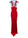 Badgley Mischka Collection Size 8 Red Viscose Sleeveless Gathered Pleating Gown Red / 8