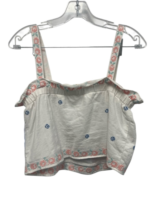 Sezane ama Andion Size 34 White & Multi Cotton & Linen Sleeveless Short Set White & Multi / 34