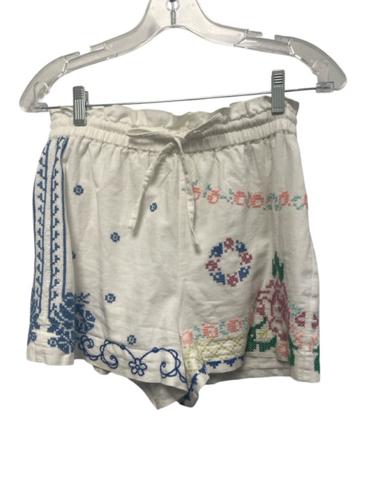 Sezane ama Andion Size 34 White & Multi Cotton & Linen Sleeveless Short Set White & Multi / 34