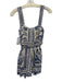 Farm Rio Size XS Cream Beige & Blue Linen Blend Sleeveless Botanical Mini Romper Cream Beige & Blue / XS