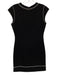 Theory Size 0 Black Triacetate Blend Contrast Stitch Above Knee Sleeveless Dress Black / 0