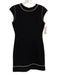 Theory Size 0 Black Triacetate Blend Contrast Stitch Above Knee Sleeveless Dress Black / 0