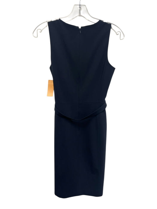 Theory Size 0 Navy Blue Wool Blend Sleeveless Knee Length Sheath Dress Navy Blue / 0