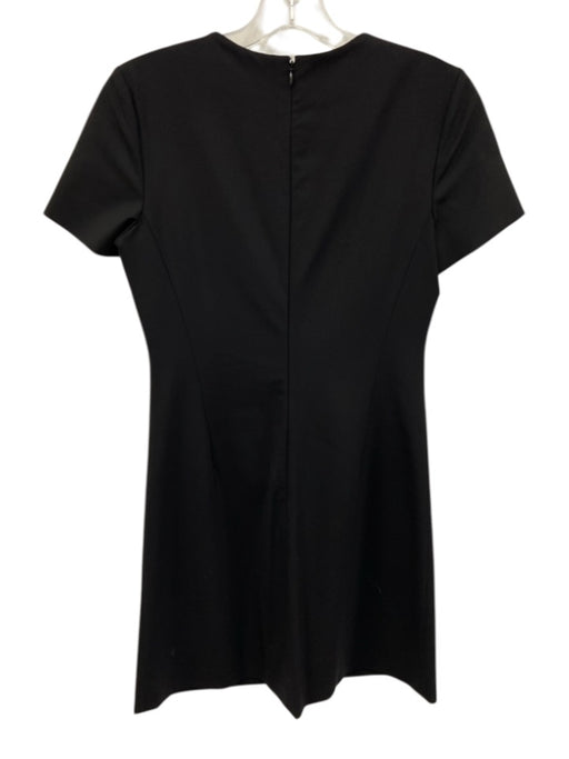 Theory Size 0 Black Wool Blend Short Sleeve Above knee Sheath Dress Black / 0