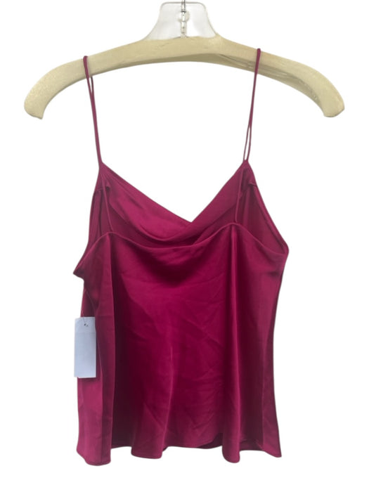 Alice + Olivia Size M Magenta Pink Silk Blend Spaghetti Strap Cowl Neck Slip Top Magenta Pink / M