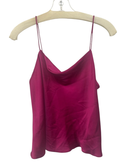Alice + Olivia Size M Magenta Pink Silk Blend Spaghetti Strap Cowl Neck Slip Top Magenta Pink / M