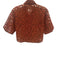 Christopher Kane Size 2 Black & Orange Cotton Blend Abstract Eyelet Cropped Top Black & Orange / 2