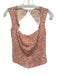 Reformation Size 0 Cream Beige & Red Viscose Blend Floral Doodle Print Top Cream Beige & Red / 0