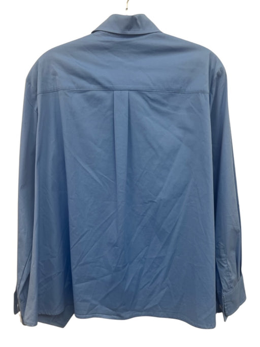 LAAGAM Size XS Blue Cotton Long Sleeve Button Up Open Design Shirt Top Blue / XS