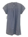 Theory Size P Blue & White Cotton Pinstripe Cap Sleeve Button Front Mini Dress Blue & White / P