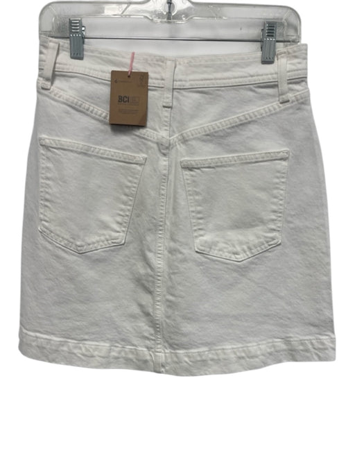 Boden Size 6 White Cotton Zip Fly High Rise Skirt White / 6