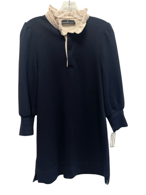 Pomander Place Size S Navy & white Polyester & Cotton Long Sleeve Buttons Dress Navy & white / S