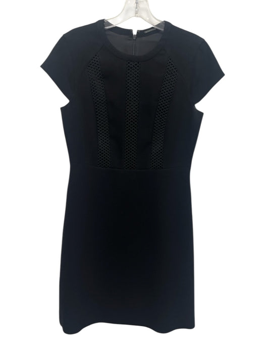 Elie Tahari Size 4 Black Triacetate & Polyester Long Sleeve Cap Sleeve Dress Black / 4