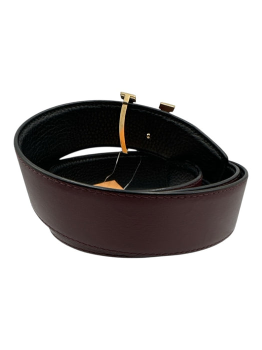 Louis Vuitton Like New Black & Red Leather Reversible Men's Belt Black & Red