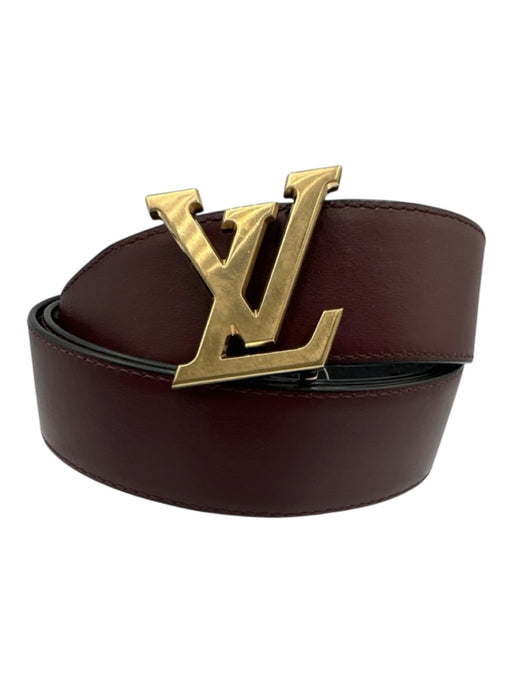 Louis Vuitton Like New Black & Red Leather Reversible Men's Belt Black & Red
