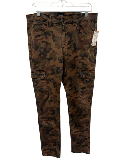 Hudson Size 33 Green & Tan Cotton Blend Camo Slim Khakis Men's Pants Green & Tan / 33
