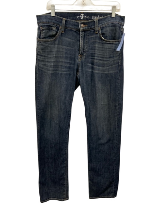 7 For All Mankind Size 33 medium dark wash Cotton Blend Washed Jean Men's Pants medium dark wash / 33