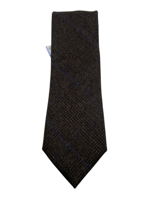 Polo Brown Wool Blend Plaid Men's Ties Brown