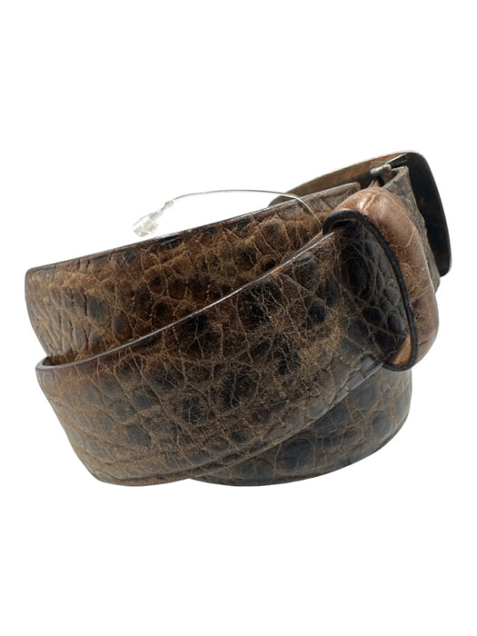 W Kleinberg Brown Leather Embossed Men's Belt Brown