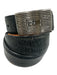 W Kleinberg Black Leather Embossed Men's Belt Black