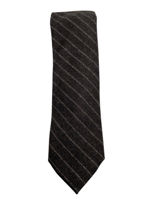 Polo Brown Wool Striped Men's Ties Brown