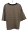 Staud Size M/L Tan & black Polyester & Viscose Houndstooth Short Sleeve Top Tan & black / M/L