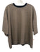 Staud Size M/L Tan & black Polyester & Viscose Houndstooth Short Sleeve Top Tan & black / M/L
