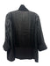 Emmelle Size M Black Polyester Front Zip Applique 3/4 Sleeve Jacket Black / M