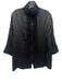 Emmelle Size M Black Polyester Front Zip Applique 3/4 Sleeve Jacket Black / M