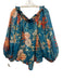 Alemais Size 8 Blue & Multi Ramie floral print Top Blue & Multi / 8