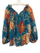 Alemais Size 8 Blue & Multi Ramie floral print Top Blue & Multi / 8