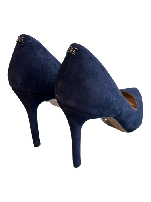 Sam Edelman Shoe Size 8.5 Navy Leather Suede Pointed Toe High Heel Pump Shoes Navy / 8.5