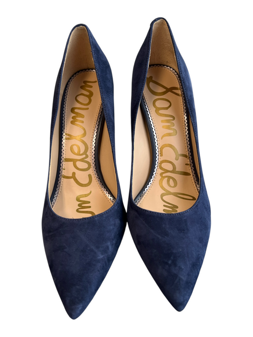 Sam Edelman Shoe Size 8.5 Navy Leather Suede Pointed Toe High Heel Pump Shoes Navy / 8.5