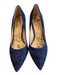 Sam Edelman Shoe Size 8.5 Navy Leather Suede Pointed Toe High Heel Pump Shoes Navy / 8.5