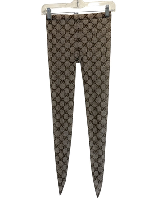 Gucci Size S Tan & Brown Nylon Blend Sheer Guccissima Elastic Waist Tights Tan & Brown / S