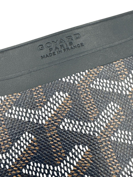 Goyard Blue, White, Brown Calfskin Coated Canvas Goyardine Monogram Wallets Blue, White, Brown