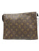 Louis Vuitton Brown & Tan Coated Canvas Monogram Zip Pouch Bag Brown & Tan / S