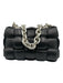 Bottega Veneta Black & Silver Lambskin Silvertone hardware Intrecciato Bag Black & Silver / M
