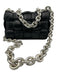 Bottega Veneta Black & Silver Lambskin Silvertone hardware Intrecciato Bag Black & Silver / M