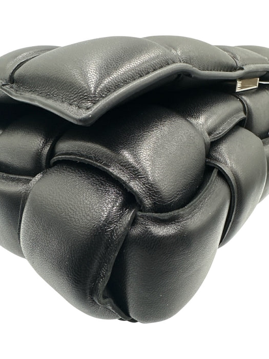 Bottega Veneta Black & Silver Lambskin Silvertone hardware Intrecciato Bag Black & Silver / M