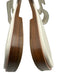 Hermes Shoe Size 39 White & Brown Calfskin Leather Cut Out Slide Sandals White & Brown / 39