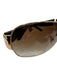 Versace Brown & Gold Metal Frame Gradient medusa insignia Shield Sunglasses Brown & Gold