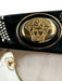 Versace Brown & Gold Metal Frame Gradient medusa insignia Shield Sunglasses Brown & Gold