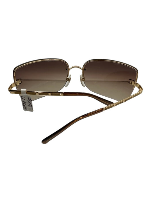 Chanel brown, purple, gold Metal Frame Rimless Gradient Lens Square Sunglasses brown, purple, gold