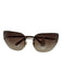 Chanel brown, purple, gold Metal Frame Rimless Gradient Lens Square Sunglasses brown, purple, gold